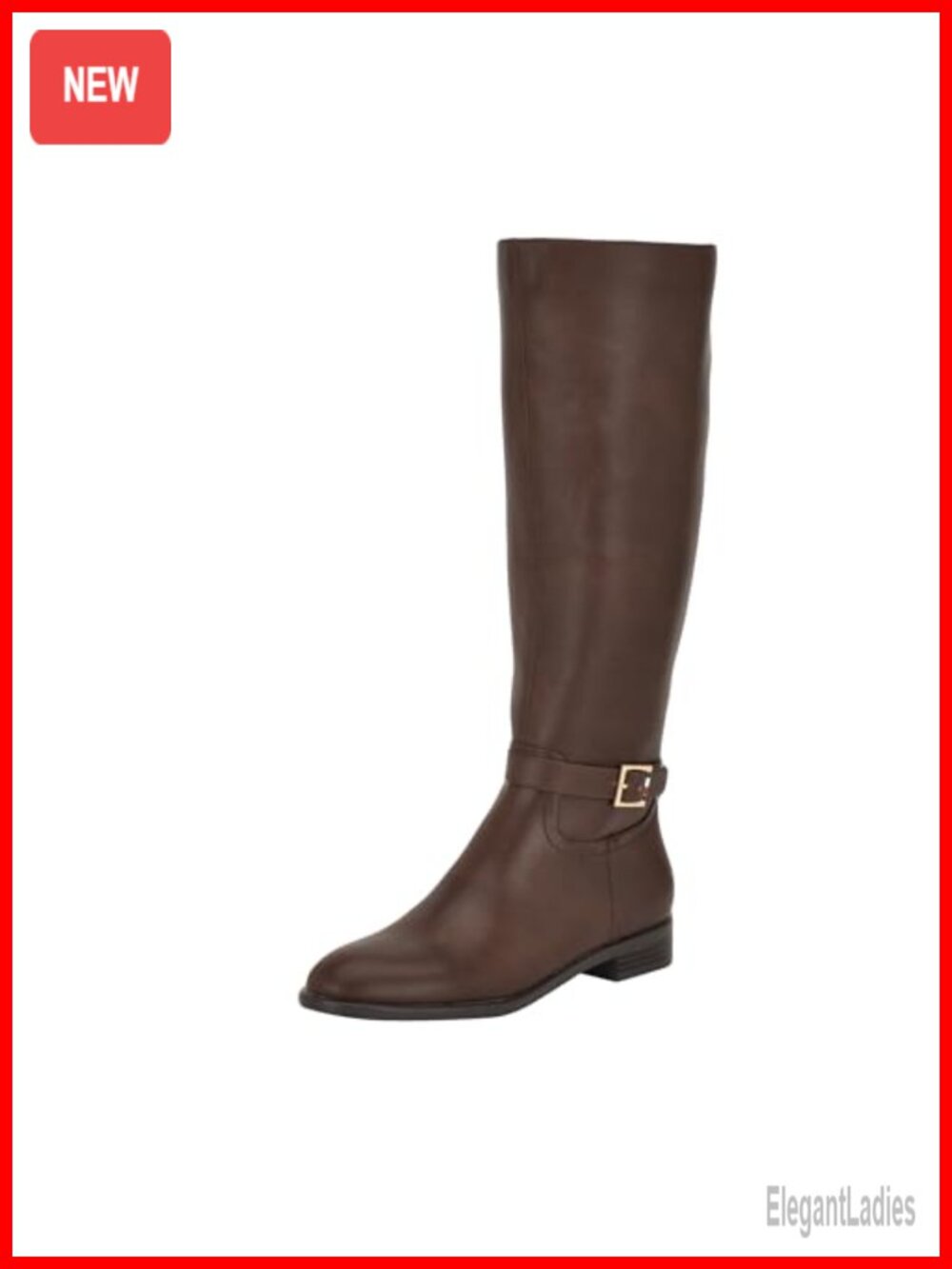 Knee High Riding Boots Belted Ankle Almond Toe Block Heel Fall